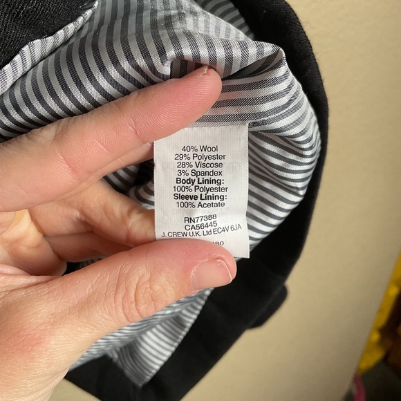 J. Crew Womens 6 Navy Blue Wool Blend Schoolboy Blazer Career Professional - Picture 6 of 6